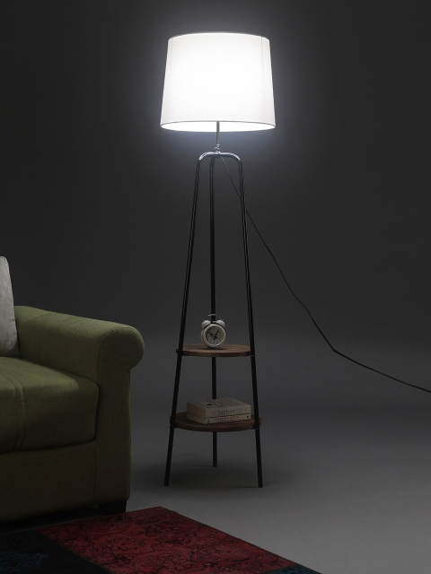 

SANDED EDGE White Solid Contemporary Floor Lamp with Shade