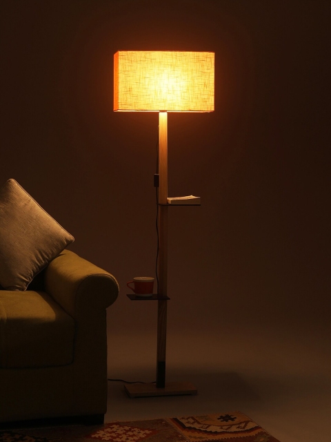 

SANDED EDGE Orange Solid Contemporary Floor Lamp with Shade