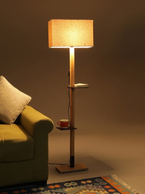 

SANDED EDGE Beige Solid Contemporary Shelf Lamp