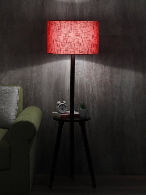 

SANDED EDGE Red Solid Traditional Floor Lamp with Shade