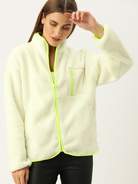 

FOREVER 21 Women White Solid Padded Jacket