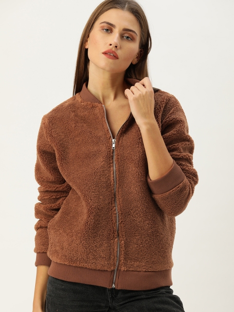 

FOREVER 21 Women Brown Solid Bomber