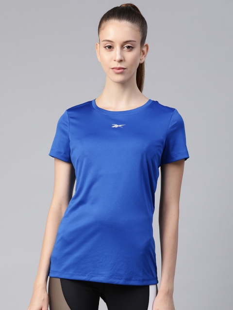 

Reebok Women Blue Solid Core W Poly Training T-Shirt