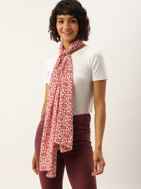 

DressBerry Women Red & Off-White Printed Scarf