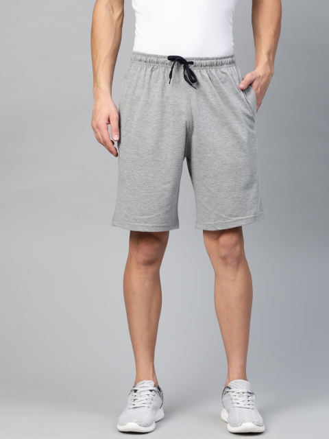 

Chkokko Men Grey Melange Solid Regular Fit Sports Shorts
