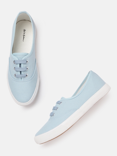 

Mast & Harbour Women Blue Solid Sneakers