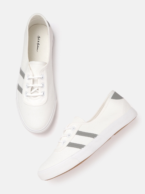 

Mast & Harbour Women Off-White Solid Sneakers