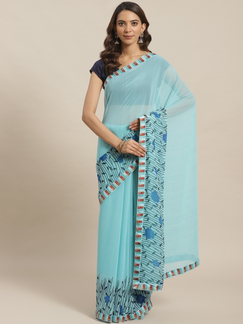 

Shaily Blue Solid Saree