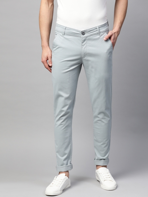 

MANQ Men Blue Slim Fit Solid Chinos Trousers