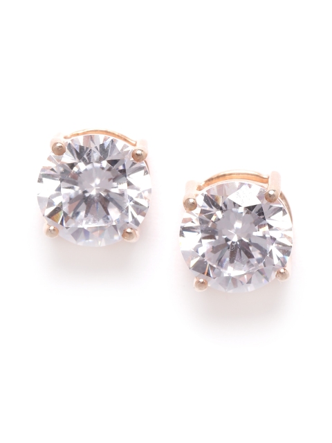 

Silgo Rose Gold-Plated CZ-Studded 925 Sterling Silver Circular Studs