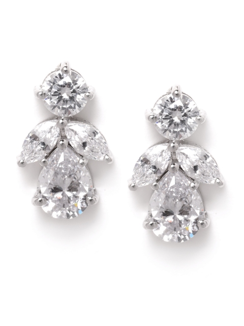 

Silgo 925 Sterling Silver Rhodium-Plated CZ Contemporary Studs