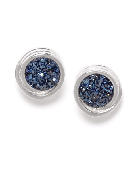 

Silgo 925 Sterling Silver Blue Rhodium-Plated Artificial Stone Contemporary Studs