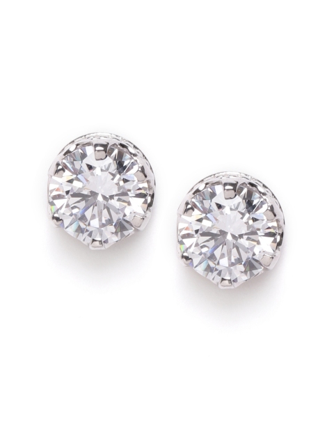 

Silgo 925 Sterling Silver Rhodium-Plated CZ Circular Studs