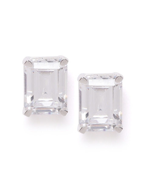 

Silgo 925 Sterling Silver Rhodium-Plated CZ Geometric Studs