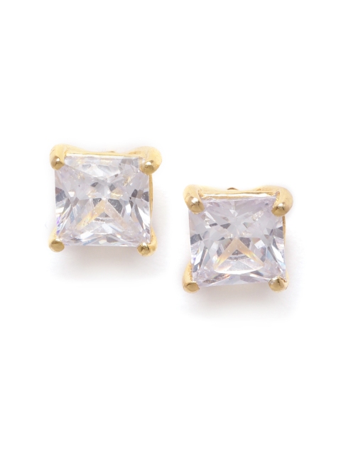 

Silgo 925 Sterling Silver Gold-Plated CZ Square Studs