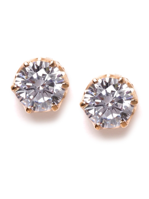 

Silgo 925 Sterling Silver Rose Gold-Plated CZ Circular Studs