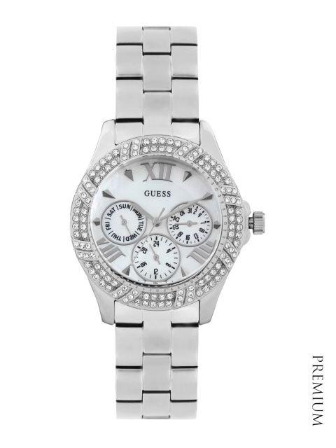 

GUESS Women Pearly White Dial Watch W0632L2