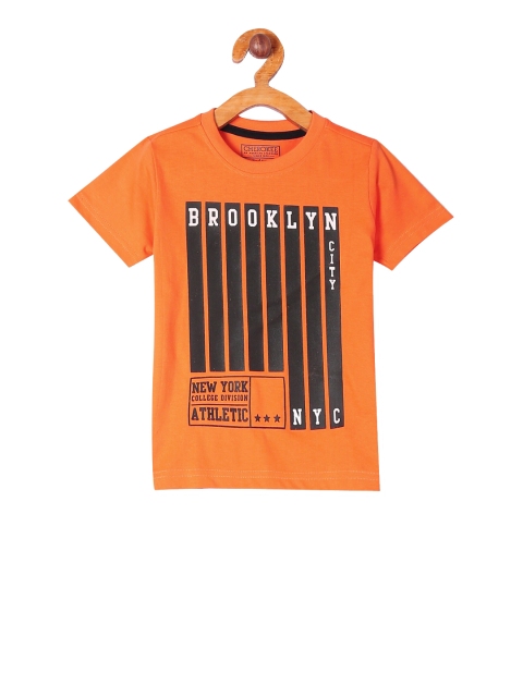 

Cherokee Boys Orange Printed Round Neck T-shirt