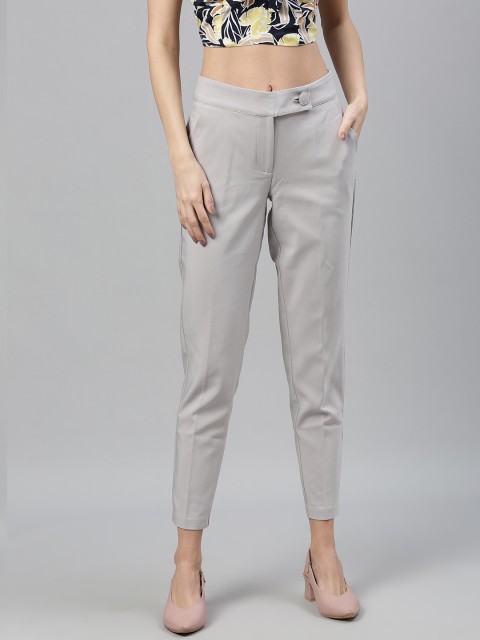 

Vero Moda Women Grey Regular Fit Solid Regular Trousers