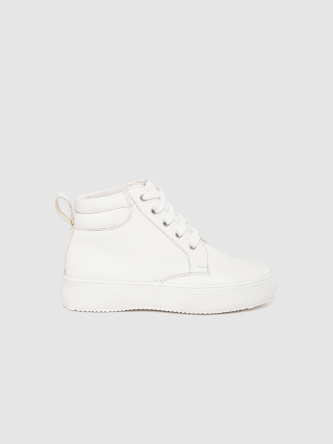 

YK Kids White Solid Mid-Top Sneakers
