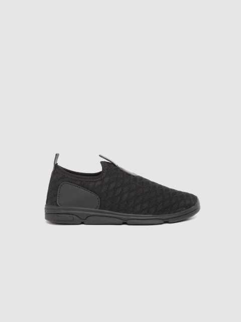 

YK Kids Black Woven Design Slip-On Sneakers
