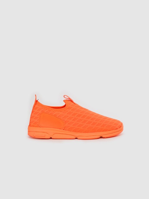 

YK Kids Orange Woven Design Slip-On Sneakers