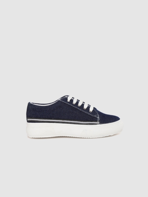 

YK Kids Navy Blue Solid Denim Sneakers