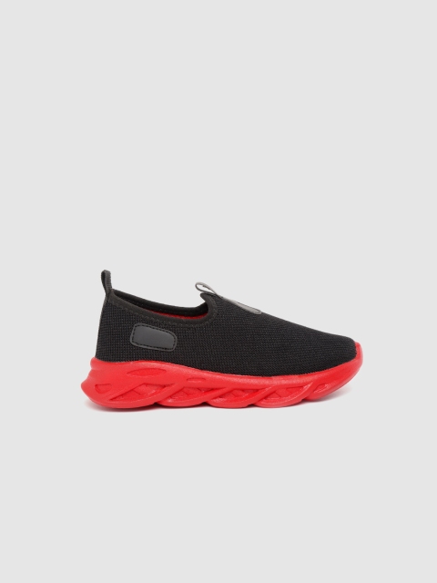 

YK Kids Black Woven Design Slip-On Sneakers