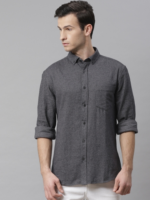 

Marks & Spencer Men Charcoal Grey Regular Fit Solid Casual Shirt