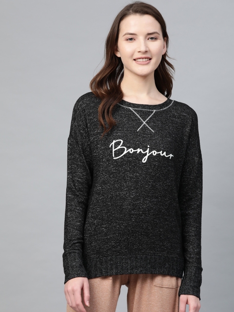 

Marks & Spencer Women Black Solid Lounge Sweatshirt