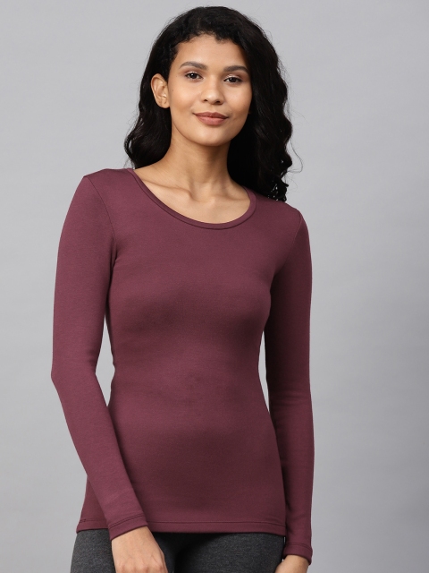 

Marks & Spencer Women Burgundy Solid Thermal Top