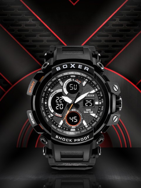 

BOXER Men Black Analogue and Digital Watch BG00174