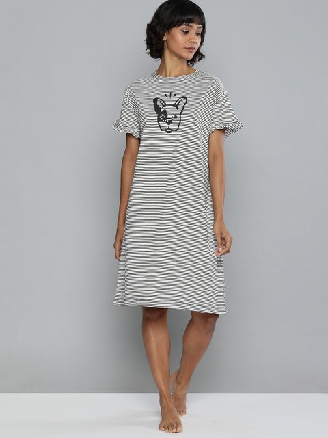 

Chemistry Black & White Striped Sleep Shirt