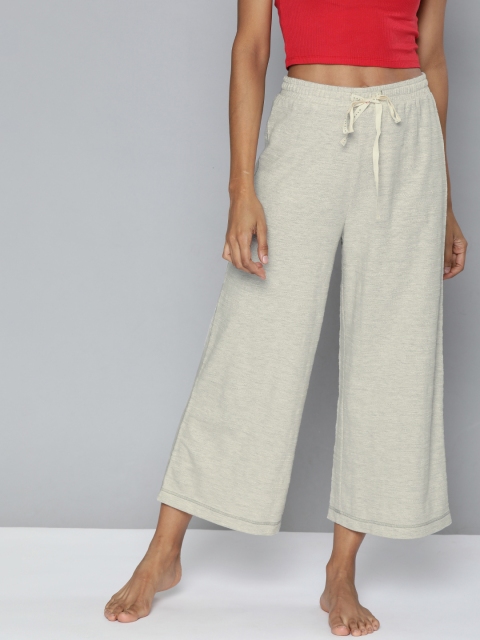 

Chemistry Women Beige Self-Design Lounge Pants