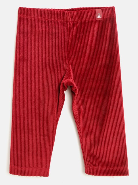 

United Colors of Benetton Girls Maroon Solid Corduroy Lounge Pants