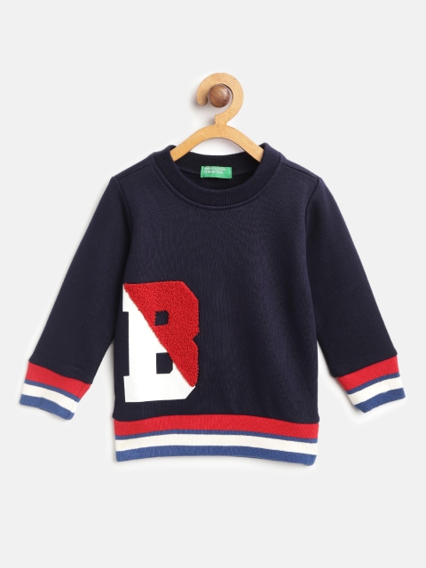

United Colors of Benetton Boys Navy Blue & Red Printed Sweatshirt
