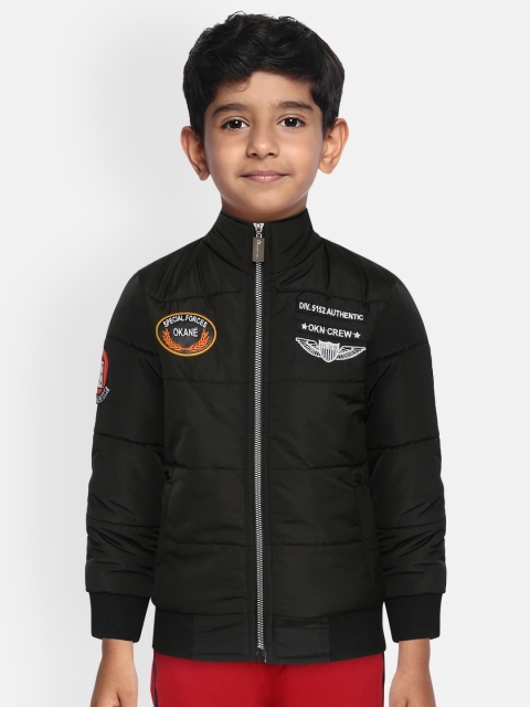 

Okane Boys Black Solid Bomber Jacket