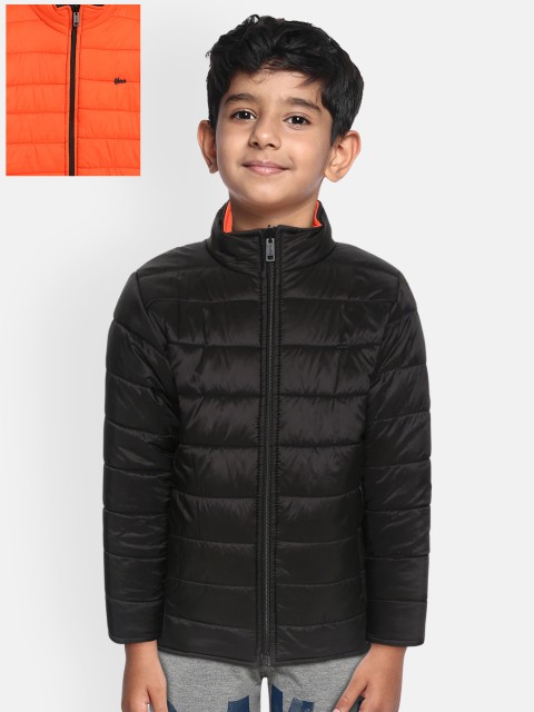 

Okane Boys Orange & Black Solid Reversible Padded Jacket