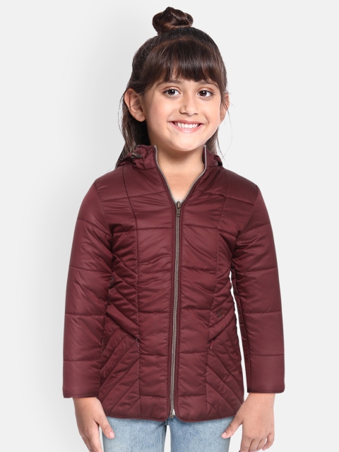 

Okane Girls Burgundy Hooded Quilted Jacket