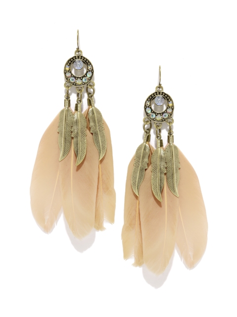

Pipa Bella Antique Gold-Toned & Brown Drop Earrings