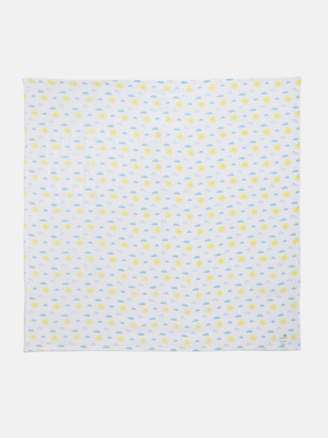 

Keebee Infants White Printed Organic Cotton Sustainable Muslin Swaddle