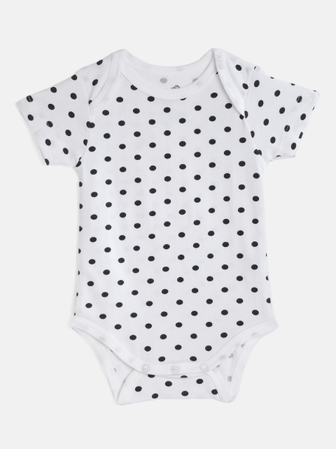 

Keebee Infant Baby White & Black Polka Dot Printed Organic Cotton Bodysuit