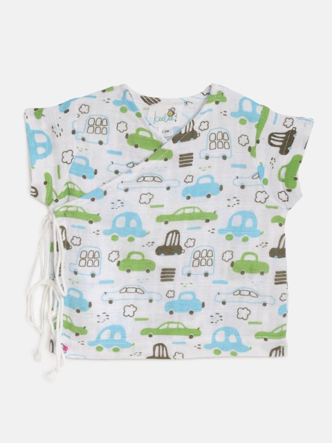 

Keebee Infant Boy White & Green Printed Organic Cotton Jabla
