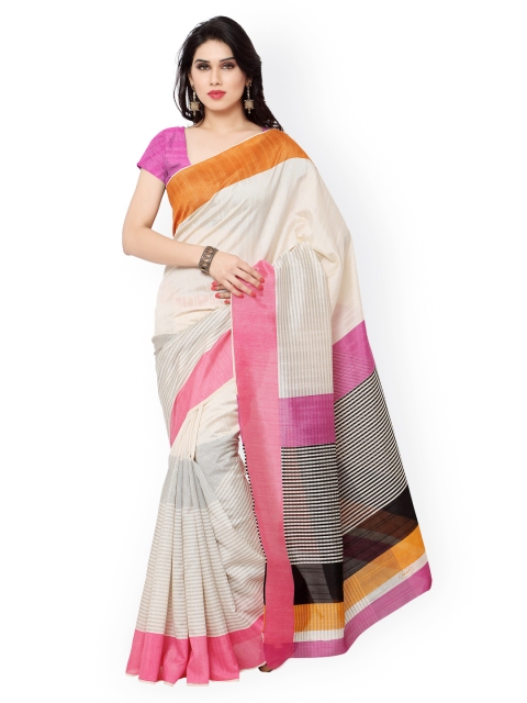 

Saree mall Cream-Coloured Art Silk Printed Saree