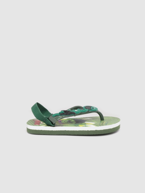 

YK Marvel Boys Green Avengers Print Thong Flip-Flops