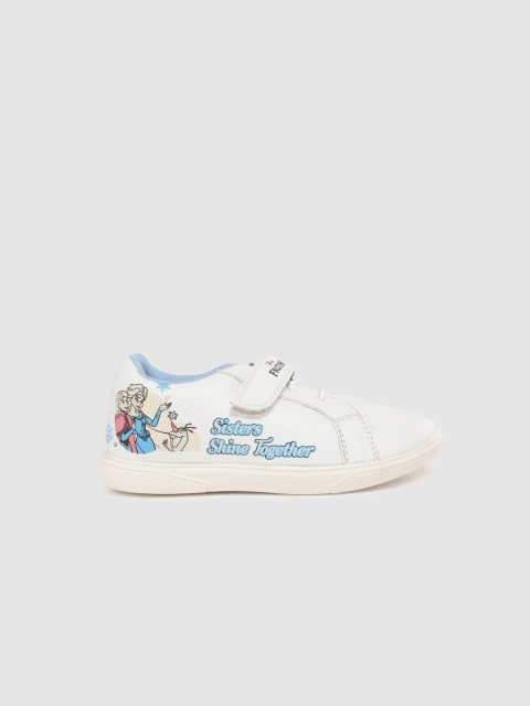 

YK Disney Girls White & Blue Elsa & Anna Printed Sneakers