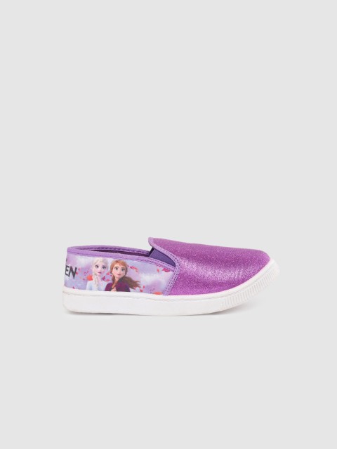 

YK Disney Girls Pink & Purple Shimmer Elsa & Anna Printed Slip-On Sneakers