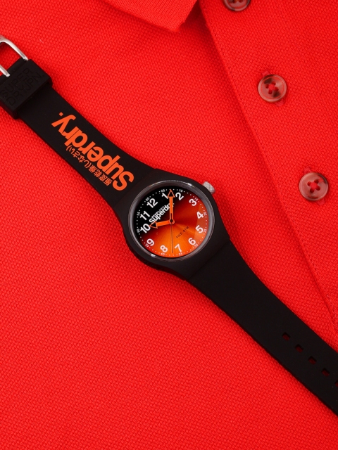 

Superdry Men Black & Orange Analogue Watch