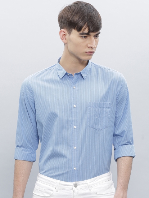 

ether BLUE ANTI MICROBIAL PINSTRIPE SHIRT