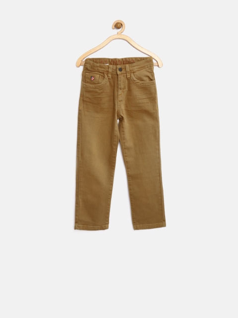 

U.S. Polo Assn. Kids Boys Khaki Solid Mid-Rise Clean Look Stretchable Jeans